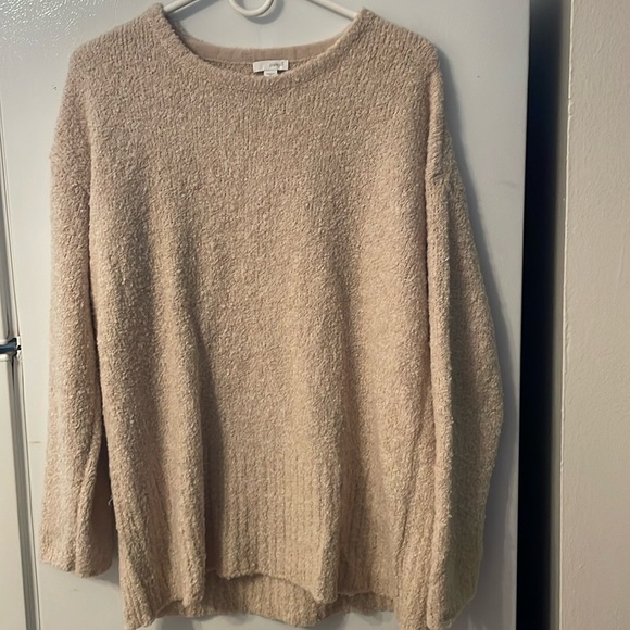PUREJILL J.JILL OVERSIZED OATMEAL 28% FIZZY WOOL PULLOVER SWEATER SIZE MEDIUM - Picture 1 of 7